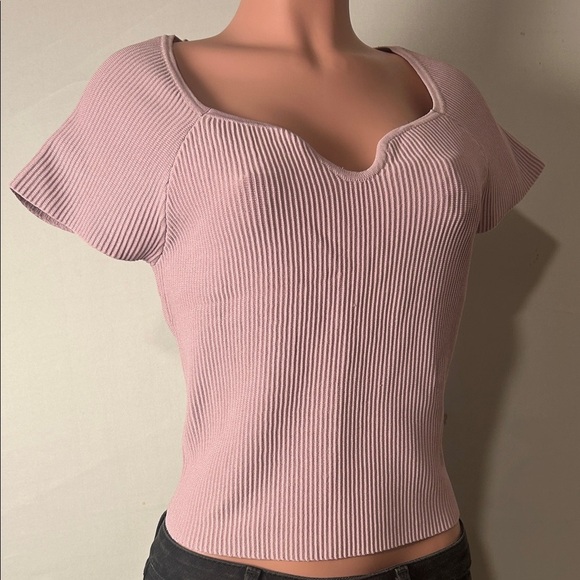 And Now This Tops - And Now This Women's Cap Sleeves  Cropped Top T-Shirt Size Medium NWT